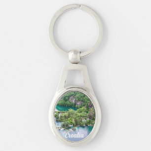 Waterfall cascade in Plitvice Lakes Park, Croatia Keychain