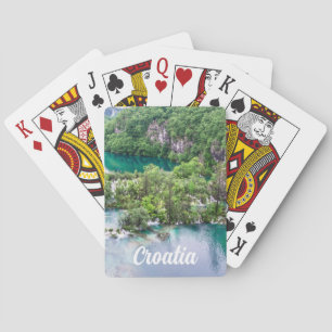 Waterfall cascade in Plitvice Lakes Park, Croatia Playing Cards
