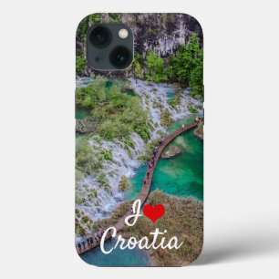 Waterfall cascade of Plitvice lakes park iPhone 13 Case