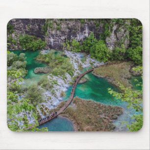 Waterfall cascade of Plitvice lakes park Mouse Pad