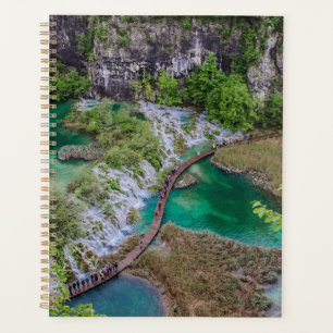Waterfall cascade of Plitvice lakes park Planner