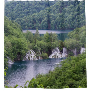 Waterfall cascade with green forest in Croatia
