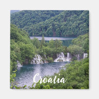 Waterfall cascade with green forest in Croatia