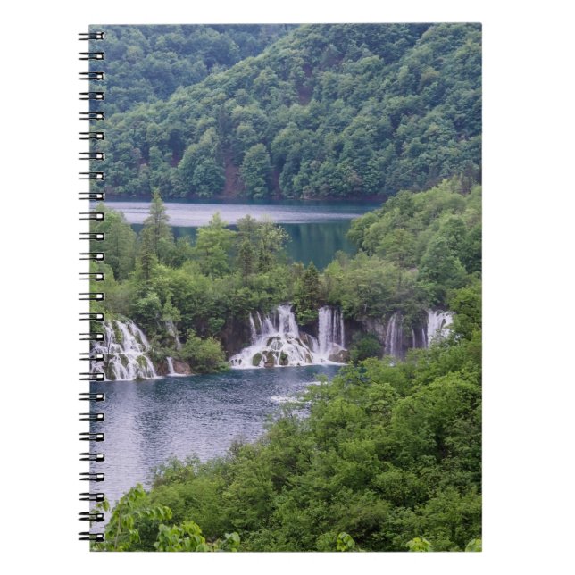 Waterfall cascade with green forest in Croatia Notebook (Front)