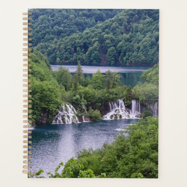 Waterfall cascade with green forest in Croatia Planner (Front)