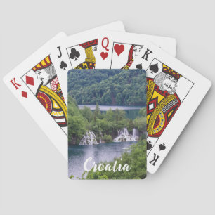 Waterfall cascade with green forest in Croatia Playing Cards