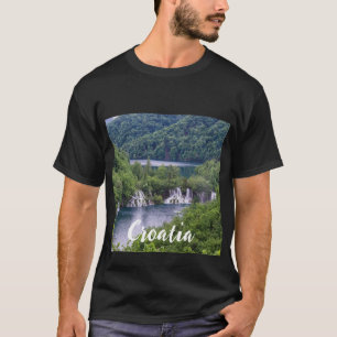 Waterfall cascade with green forest in Croatia T-Shirt