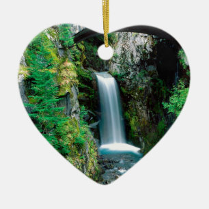 Waterfall Christine Mount Rainier Ceramic Ornament