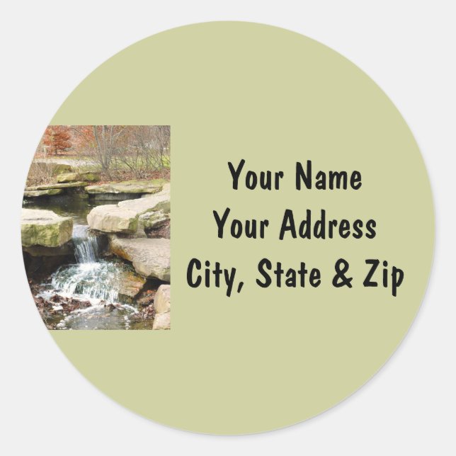 Waterfall Classic Round Sticker (Front)