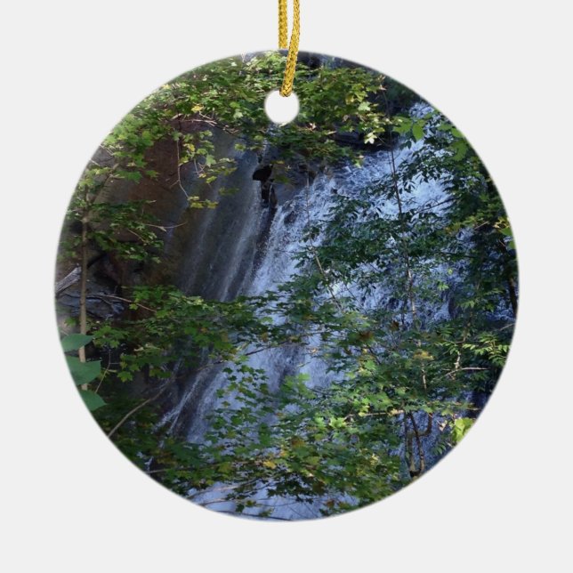 Waterfall Cuyahoga National Park Ceramic Ornament (Front)