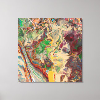 Waterfall Flow Paint Art Canvas Print