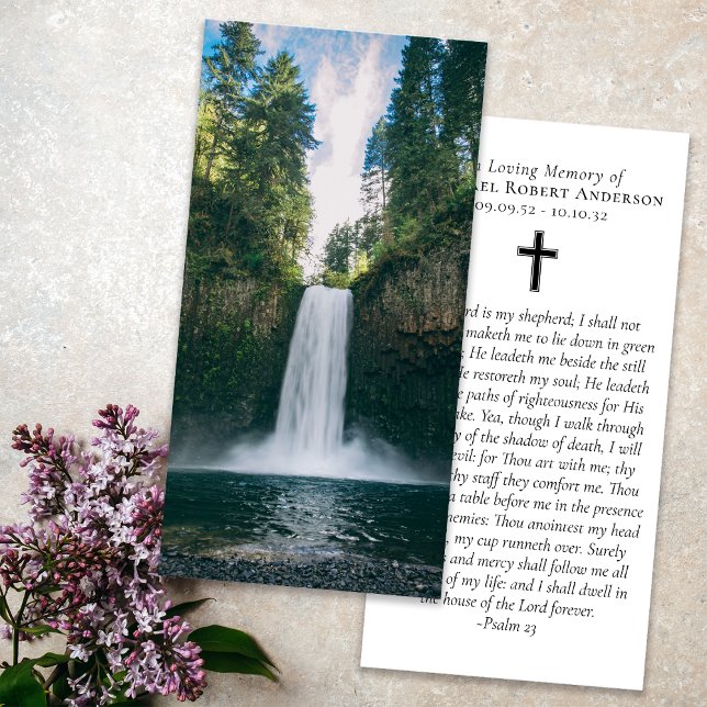 Waterfall Forest Photo Prayer Memorial Bookmark (Creator Uploaded)