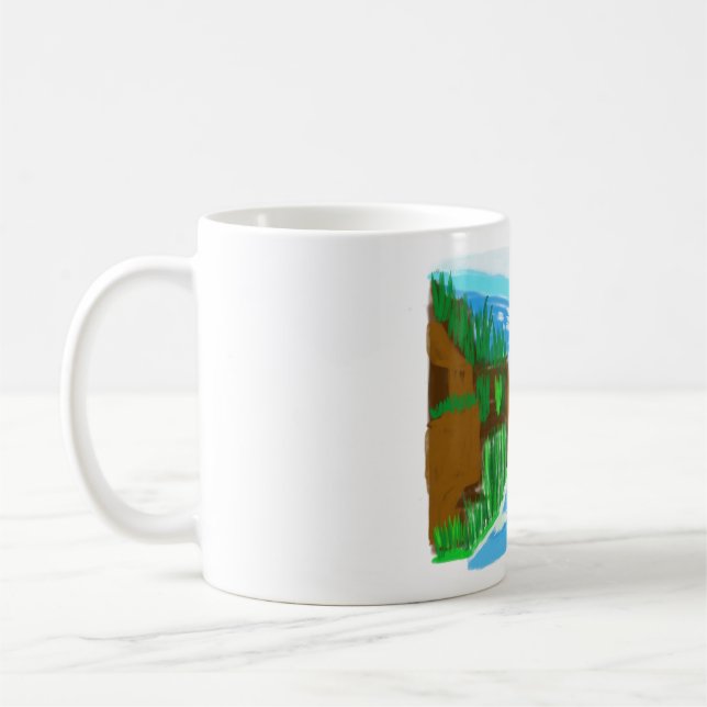 Waterfall handdrawn coffee mug (Left)