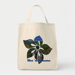 "Waterfall Hibiscus" Grocery Tote