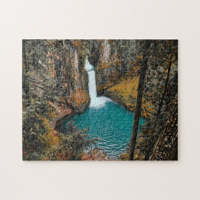 Waterfall Hidden in the Woods Jigsaw Puzzle (Horizontal)