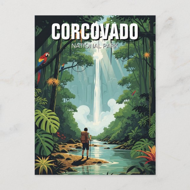 Waterfall in Costa Rica Corcovado National Park Postcard (Front)