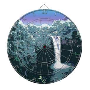Waterfall in Digital Art Dartboard