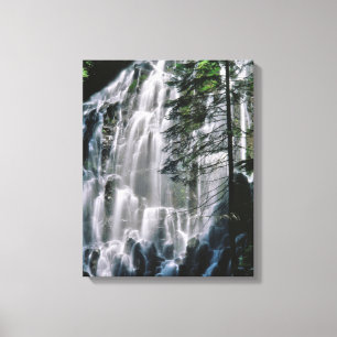 Waterfall in forest, Oregon Canvas Print