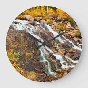 Waterfall In Grand Teton National Park Large Clock