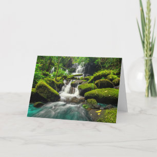 Waterfall in Jungle Phu Tub Berk Mountain Card