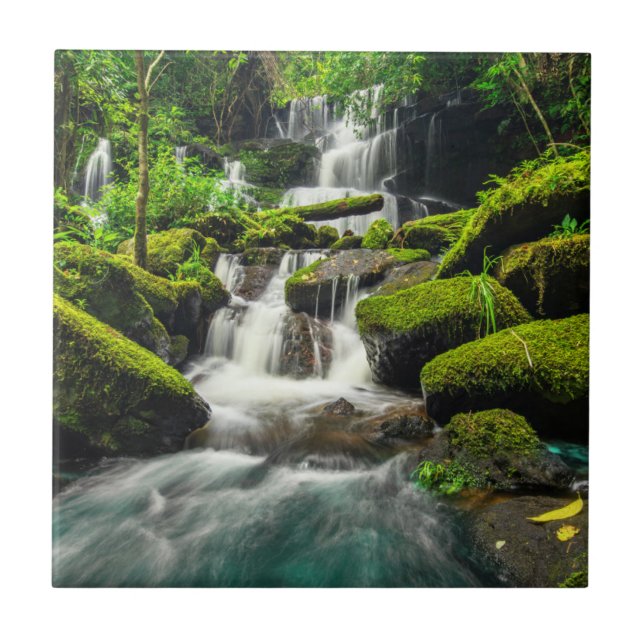 Waterfall in Jungle | Phu Tub Berk Mountain Tile (Front)