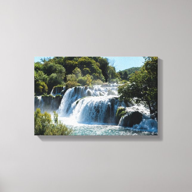 Waterfall in Krka National Park - Dalmatia,Croatia Canvas Print (Front)
