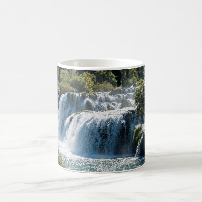 Waterfall in Krka National Park - Dalmatia,Croatia Coffee Mug (Center)
