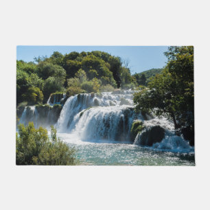 Waterfall in Krka National Park - Dalmatia,Croatia Doormat