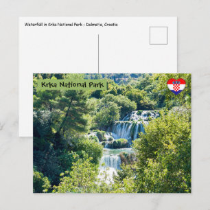 Waterfall in Krka National Park - Dalmatia,Croatia Postcard