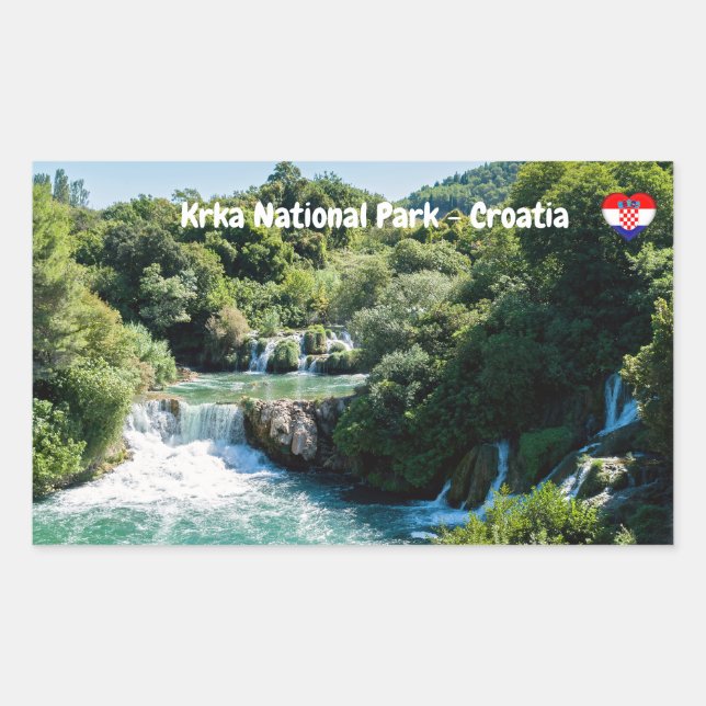 Waterfall in Krka National Park - Dalmatia,Croatia Sticker (Front)