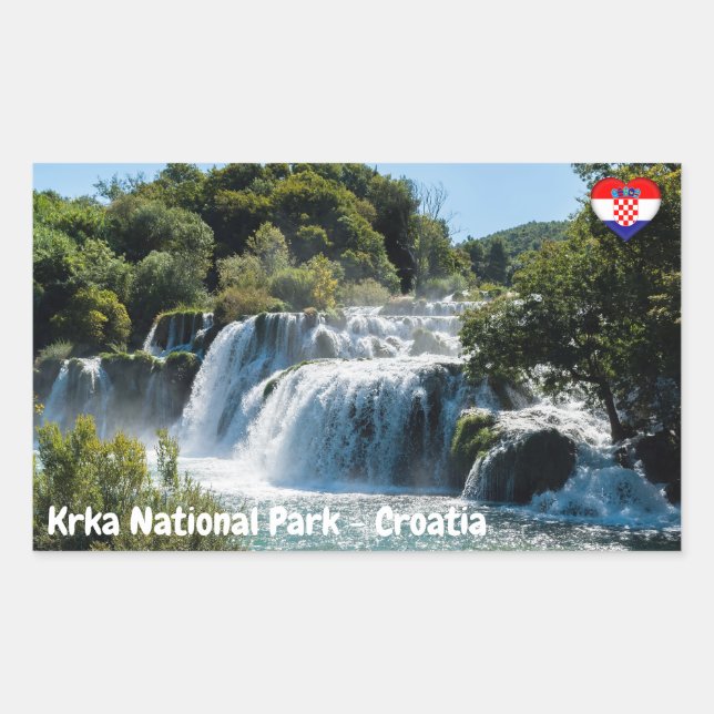 Waterfall in Krka National Park - Dalmatia,Croatia Sticker (Front)