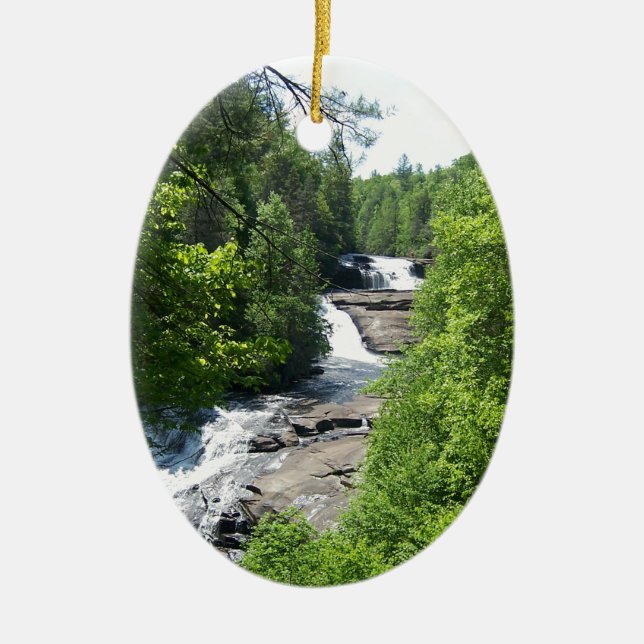 WATERFALL in NC Ceramic Ornament (Front)