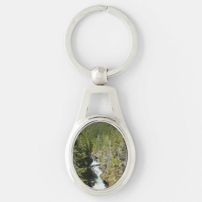 Waterfall in Olympic National Forest Keychain (Front)