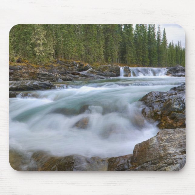 Waterfall In Sheep River In Rocky Mountains Mouse Pad (Front)