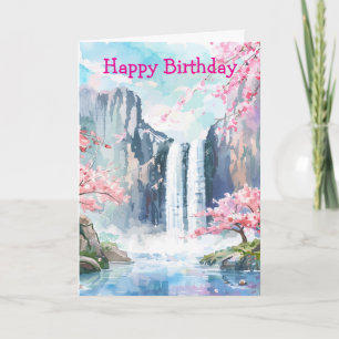 Waterfall in Spring Card