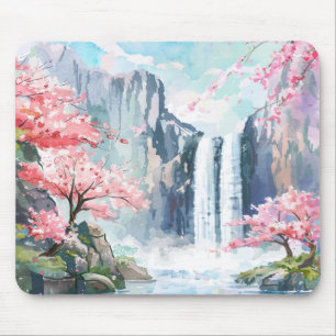 Waterfall in Spring Mouse Pad