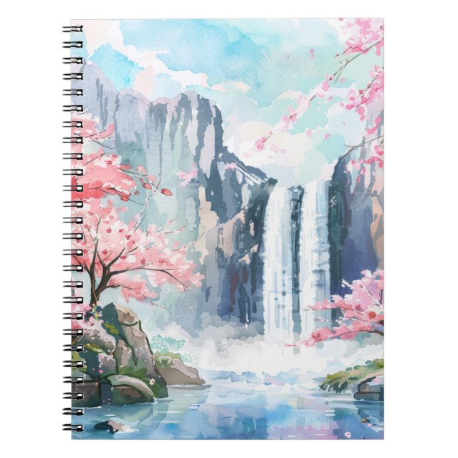 Waterfall in Spring Notebook (Front)