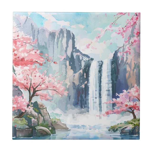 Waterfall in Spring Tile (Front)