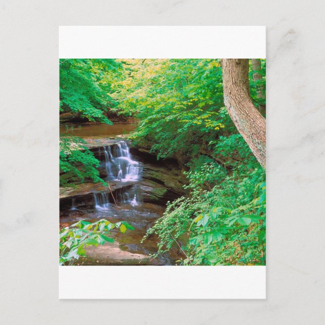 Waterfall In Starved Rock State Park Illinois Postcard (Front)