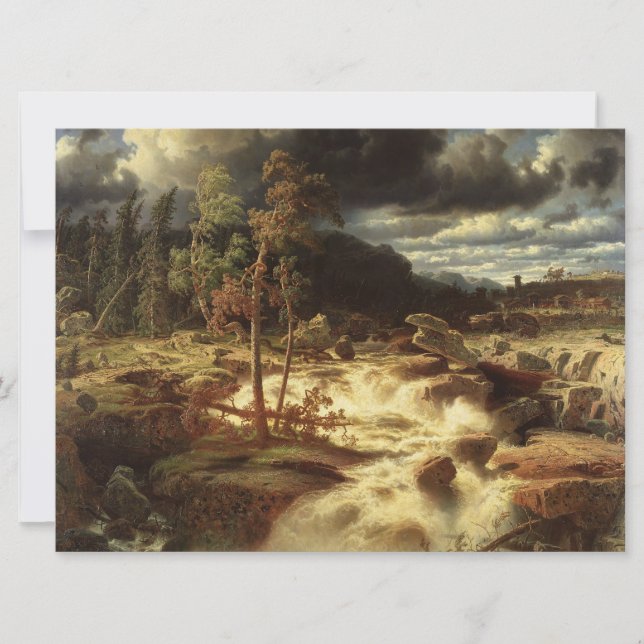 Waterfall in Sweden (by Marcus Larson) Card (Front)