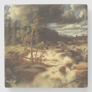 Waterfall in Sweden (by Marcus Larson) Stone Coaster