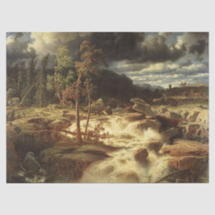 Waterfall in Sweden (by Marcus Larson) Tissue Paper