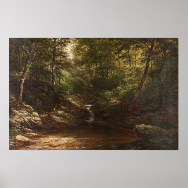 Waterfall in the Forest – George Hetzel Poster (Front)