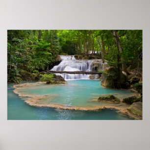 Waterfall in Tropical Forest Poster