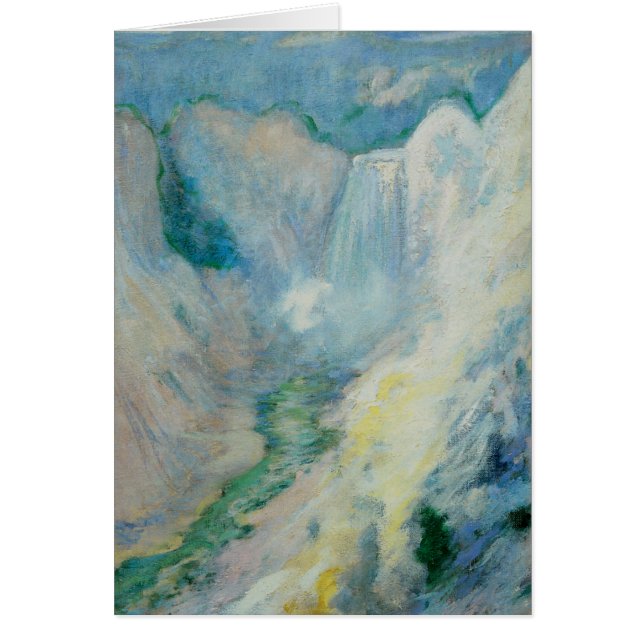Waterfall in Yellowstone by Twachtman, Vintage Art (Front)
