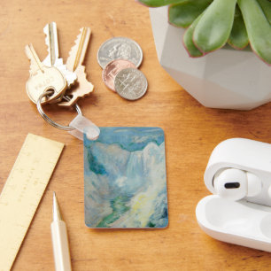 Waterfall in Yellowstone by Twachtman, Vintage Art Keychain