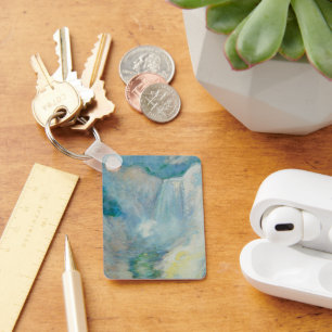 Waterfall in Yellowstone by Twachtman, Vintage Art Keychain