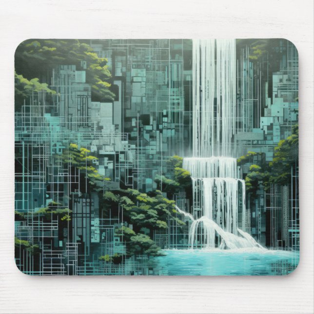 Waterfall Landscape Art Decor Paint  Mouse Pad (Front)