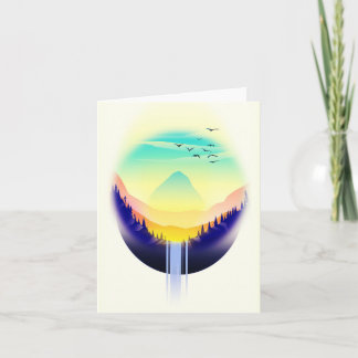 Waterfall Landscape Holiday Card