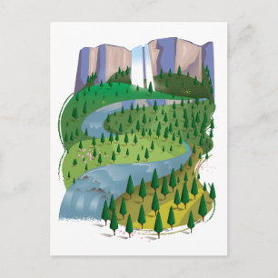 Waterfall Landscape Holiday Postcard